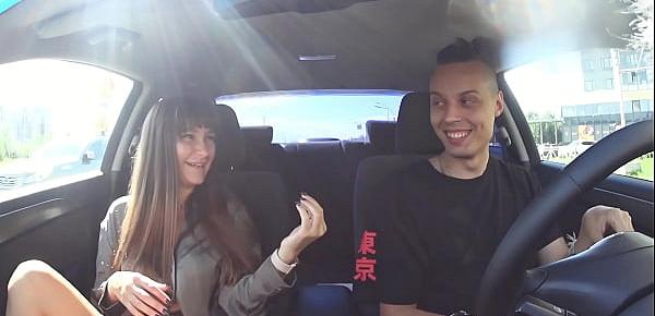 FAKE TAXI WITH A GIRL FROM EXCORT